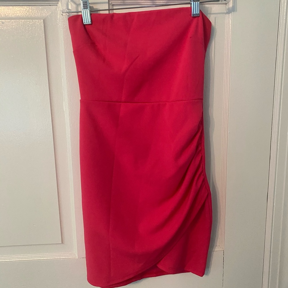 Hot pink tube top dress